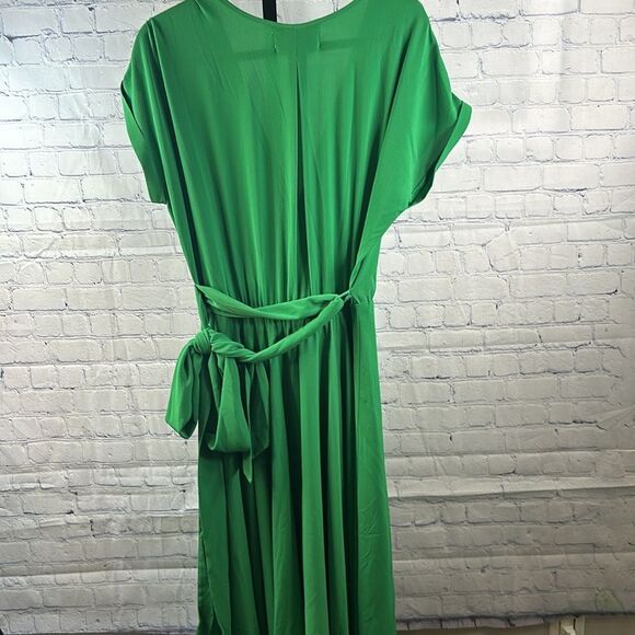 💚 Meghan Los Angeles Green Midi Wrap Dress - XL NWOT - Picture 5 of 5